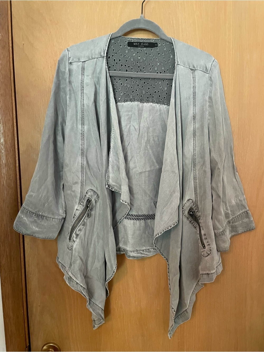 Y2K Max Jeans Tencel Grey Open Shacket Size M